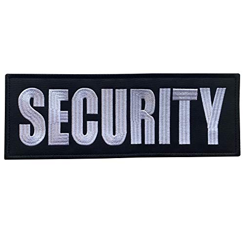 Product Cover uuKen Large Embroidery Fabric Cloth Security Officer Patch for Tactical Vest and Uniforms Clothing (Black and White, XL 11