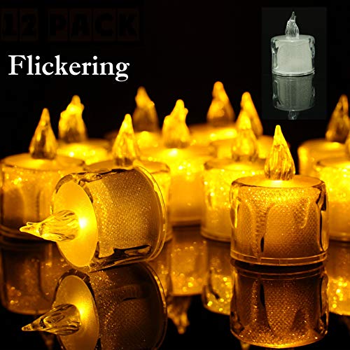 Product Cover StarryMine Flameless LED Tea Light Candles Battery-Powered Unscented LED Tealight Candles, Fake Candles, Tealights 12 Pack for DIY Lighting Indoor Bedroom Party Wedding Christmas Halloween Decor