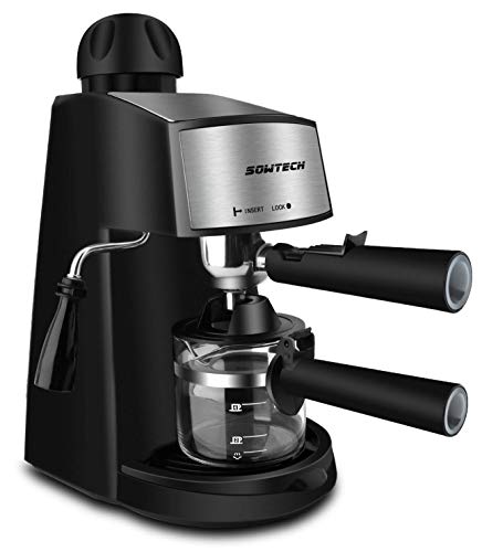 Product Cover Steam Espresso Machine, SOWTECH 3.5 Bar 4 Cup Espresso Maker Cappuccino Machine with Steamer
