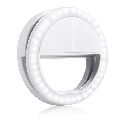 Product Cover GIM l180 Selfie Ring Light, Clip on Selfie Fill Light with 36 LED Light, 3-Level Adjustable Brightness Compatible for iPhone, iPad, Android, Tablet, Laptop, Camera Video (White)