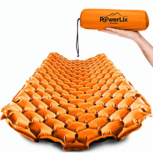 Product Cover POWERLIX Sleeping Pad - Ultralight Inflatable Sleeping Mat, Ultimate for Camping, Backpacking, Hiking - Airpad, Inflating Bag, Carry Bag, Repair Kit - Compact & Lightweight Air Mattress
