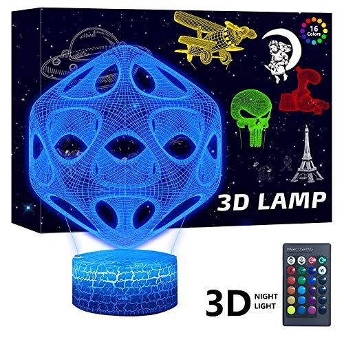 Product Cover Children Toys ﹠ Children 3D Night Light for Kids (4 Patterns), 16-Color Remote Control Color Change, Gift GRAP, Xmas Birthday Gifts for Boy Girl Man Child 8903