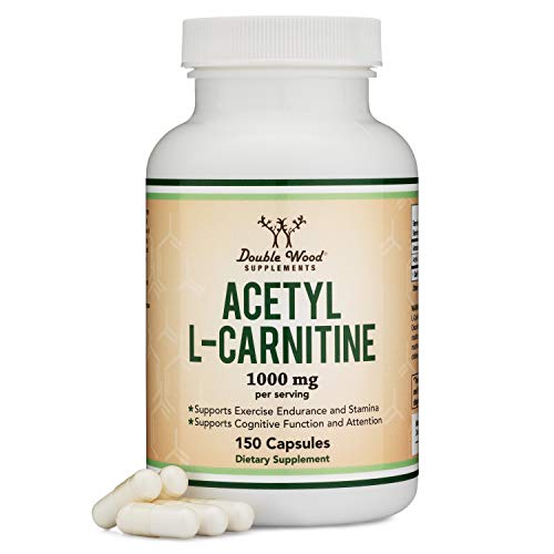 Product Cover Acetyl L Carnitine (150 Capsules, 75 Day Supply) 1,000mg ALCAR for Brain Function Support, Memory, Attention, and Stamina - Made and Tested in The USA by Double Wood Supplements