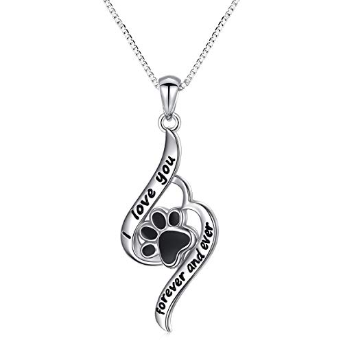 Product Cover Sterling Silver Forever Love Animal Heart Pendant Necklace for Women Girlfriend Daughter, 18 Inches