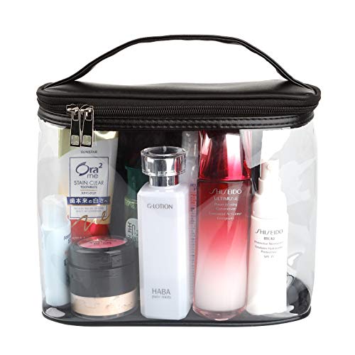 Product Cover Heavy Duty Leak Proof Clear Travel Bags for Toiletries, Transparent Makeup Cosmetic Bag with Zipper and Handle