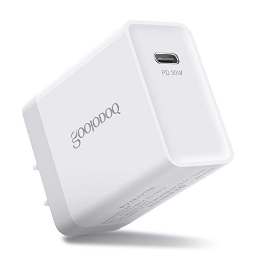 Product Cover USB C Charger, GOOJODOQ 30W USB C PD 3.0 Wall Charger for iPhone 11,11 Pro,11 Pro Max,XS,XS Max,XR,X,8,8 Plus,iPad Pro,Galaxy S10+,S9,S8,Note 8,9,Pixel