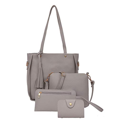 Product Cover Sandinged 4Pcs Women Fashion Artificial Leather Shoulder Bag Wallet Set Shoulder Bags