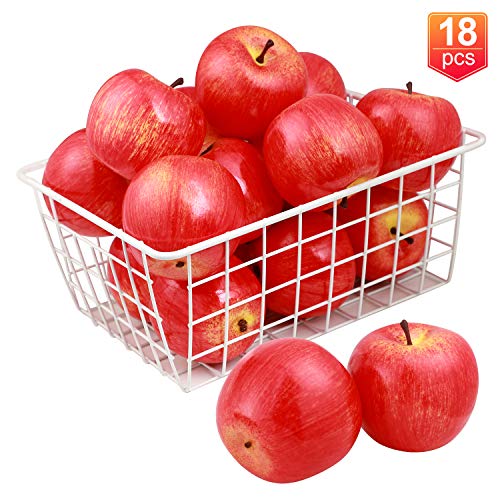 Product Cover 18 Pcs Fake Fruit, YINGERHUAN Artificial Lifelike Realistic Apple Fruits Decoration for Kitchen, Party, Home, Table Decor