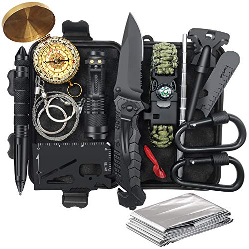 Product Cover Gifts for Men Dad Boyfriend Husband, Survival Kit 14 in 1, Fishing Hunting Gifts Ideas for Him Teen Boy, Cool Gadget Christmas Stocking Stuffer, Survival Gear, Emergency Camping Hiking Gear