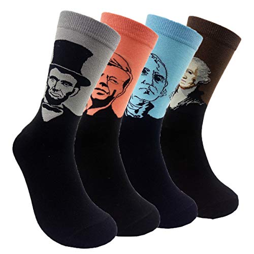 Product Cover HSELL Mens Fun Patterned Dress Socks - Funny Novelty Crazy Design Cotton Socks