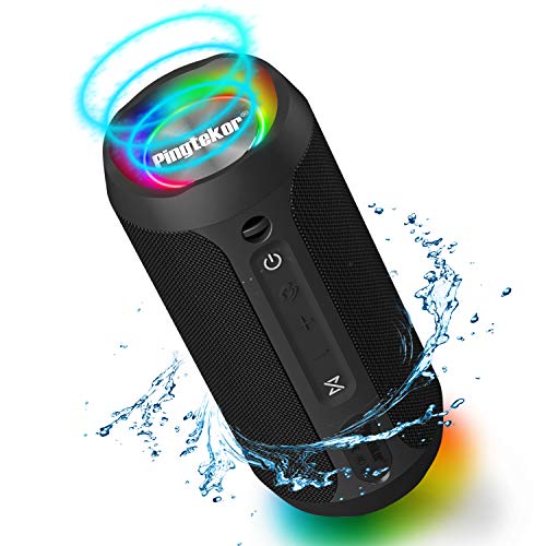Product Cover PINGTEKOR M6Pro 24W Portable Wireless Bluetooth Speaker with Party Light,TWS,Built-in Mic,Waterproof,Dustproof,360 Immersive Surround Sound and Deep Bass,Retail Packaging-Black