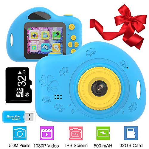 Product Cover Coodoo Toys for 3-6 Year Old Boys Kids Camera Gifts for Children Compact Cartoon Camcorder with 1080P and 2.0 Inch IPS Screen for Kids Toys Age 4-8(32GB SD Card Included)