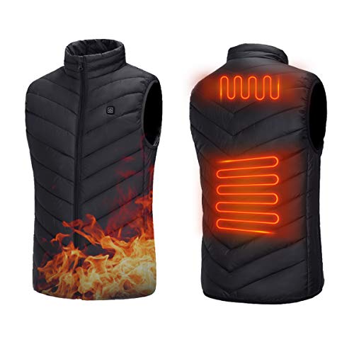 Product Cover MaByTre Heated Vest Standing Collar Electric Jacket Clothes Heating Body Warmer USB Rechargeable Washable Lightweight Gilet with 3 Temperature for Camp Outdoor Skiing (No Battery)