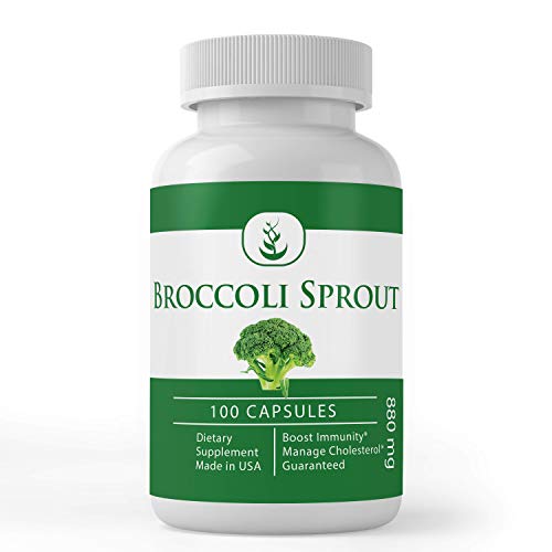 Product Cover Broccoli Sprout Extract Capsules (100 Capsules, 880 mg per Serving) (2 Capsules/Serving) by Pure Organic Ingredients, Supports Healthy Cholesterol Levels*, Strengthens Immune System*, Detoxifies*