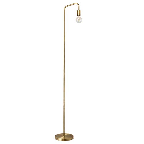 Product Cover O'Bright Industrial Floor Lamp for Living Room, 100% Metal Lamp, E26 Socket, Minimalist Design for Decorative Lighting, Stand Lamp for Bedroom/Office/Dorm, ETL Listed, Gold (Antique Brass)