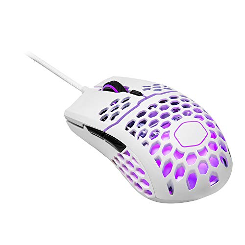 Product Cover Cooler Master mm711 60G Glossy White Gaming Mouse with Lightweight Honeycomb Shell, Ultraweave Cable, 16000 DPI Optical Sensor and RGB Accents
