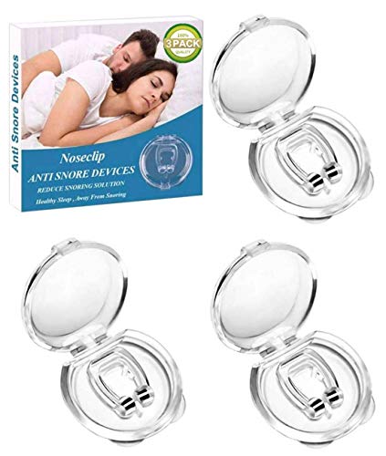 Product Cover Anti Snoring Devices Snoring Solution Silicone Magnetic Anti Snore Clipple Stop Snoring Nose Device Professional Sleeping Relieve Snore for Men Women (3 Pack)
