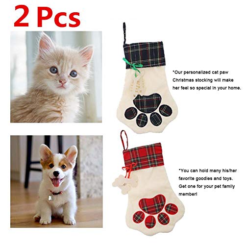 Product Cover Beschoice 2 Pcs Christmas Stocking for Pet Dog Cat Stockings for Christmas Decorations