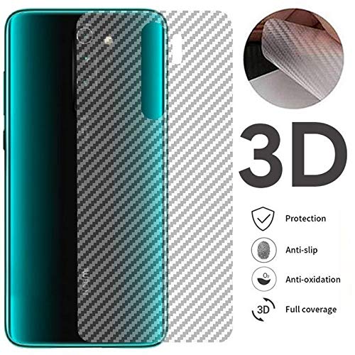 Product Cover Prime Retail Back Screen Protector Film Compatible with Redmi Mi Note 8 Pro - Carbon Fiber Finish Ultra Thin Scratch Resistant Safety Protective Film (Transparent)