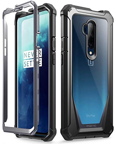 Product Cover Poetic Guardian Series Designed for OnePlus 7T Pro/OnePlus 7 Pro Case, Full-Body Hybrid Shockproof Bumper Cover with Built-in-Screen Protector, Black/Clear