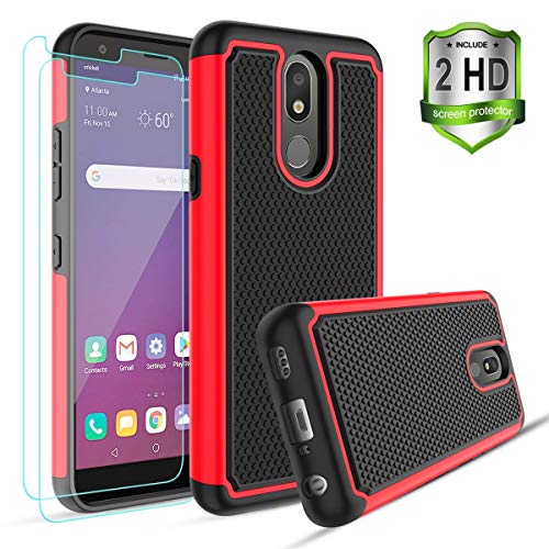 Product Cover ACCTOP for LG Escape Plus Case/LG K30 2019 Case/LG Aristo 4/LG Aristo 4+/LG Arena 2/LG Prime 2/LG Tribute Royal/LG Journey LTE Case W 2 [Screen Protector] Dual Layer Armor Protective Case, Red