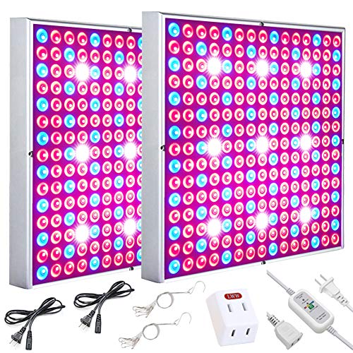 Product Cover LED Grow Light, Plant Grow Lights for Indoor Plants Full Spectrum 75W Panel Growing Lamp with Timer for Seedling Veg and Flower by Skylaxy (2 Pack)