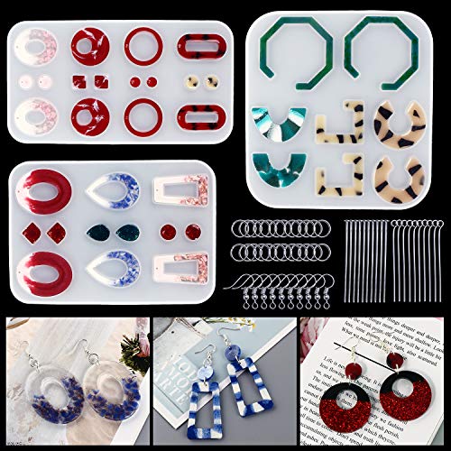 Product Cover LET'S RESIN 3PCS Earring Epoxy Resin Molds, Bohemian Drop Dangle Resin Earring Mold, Fashion Jewelry Resin Silicone Molds for Women Girls