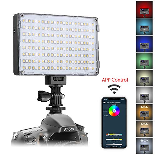 Product Cover GVM RGB LED Camera Light Full Color Output Video Lights with APP Control CRI97 Dimmable 3200K-5600K Light Panel for YouTube DSLR Camera Camcorder Photo Lighting, with Battery, Filter, LCD Display