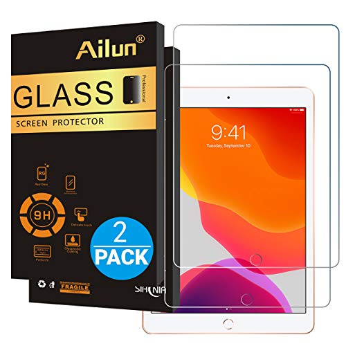 Product Cover Ailun Screen Protector for iPad 7 (10.2-Inch, 2019 Model, 7th Generation) [2Pack] 2.5D Tempered Glass [Apple Pencil Compatible] Case Friendly