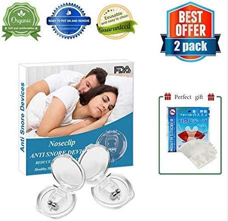 Product Cover Clipple Silicone Magnetic Anti Snore Transparent Silicone Stop Snoring Device Silicone Nose Clip Tools Professional Relieve Snore Mini Comfortable Sleep Sleeping Aid for Men Women (2 pcs)