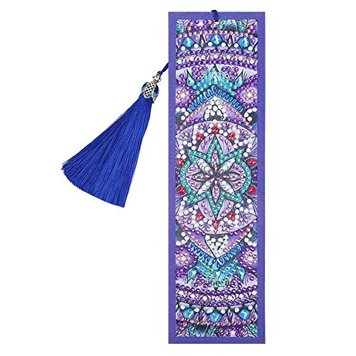 Product Cover DIY Beaded Bookmarks with 5D Diamond Painting Christmas Gifts Special Shaped Diamond Painting Creative Leather Tassel Bookmark Gift for Mosaic Making Art Craft for Kids Adults Beginner