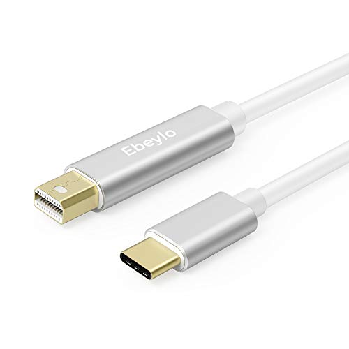 Product Cover Ebeylo USB C to Mini DisplayPort, 4K@60Hz 6ft USB Type C to Mini DP Cable for MacBook Pro 2018/2017/2016,iPad Pro 2018, Surface Book 2, Galaxy S8/S9 /S10 and More USB C Devices (not Bi-Direction)