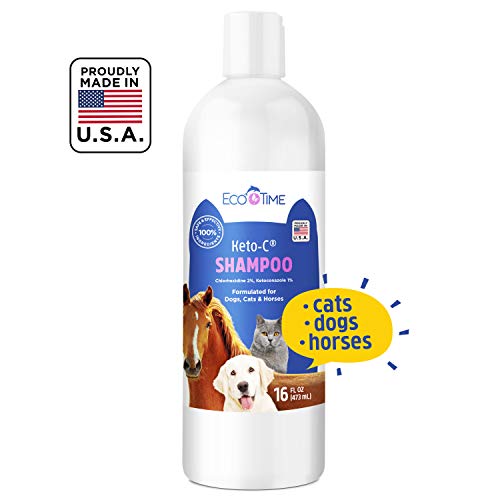Product Cover EcoTime Medicated Dog & Cat Shampoo - Antifungal Antibacterial with Chlorhexidine for Dogs & Cats - Anti Itch Mange Allergy Ringworm Skin Yeast Infection Treatment - Pet Veterinary Formula Made in USA