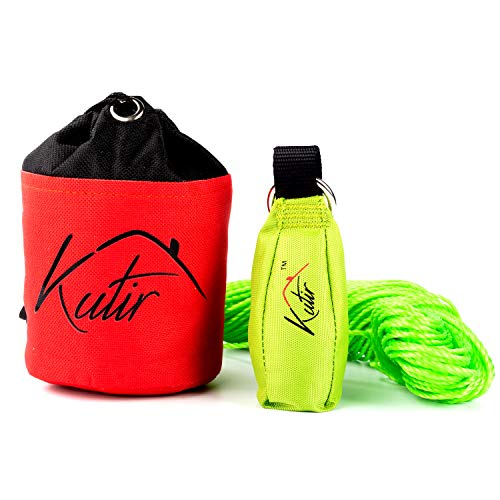 Product Cover Kutir Throw Weight and Line Kit with Storage Bag 14 OZ 600D Pouch, 150 Foot Polyethylene Easter Rope for Arborists, Best for Tree Climbing, High Limb Throwing