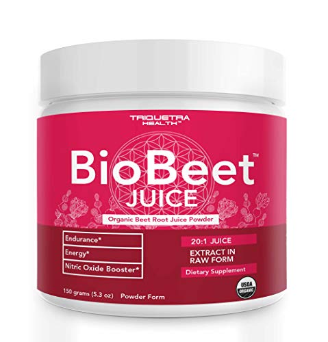Product Cover BioBeet Juice: 20:1 Concentrate of Beet Juice Powder - Natural Nitric Oxide Booster, Pre-Workout for Better Athletic Performance & Endurance - Organic, US Grown, Raw Form (50 Servings)