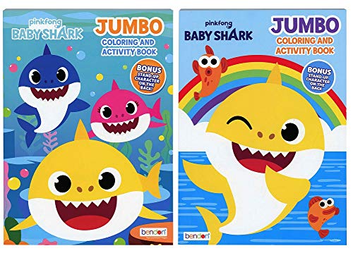 Product Cover Bendon Baby Shark Jumbo Coloring Book and Activity Book (2 Book Set ~ 80 Page Each)