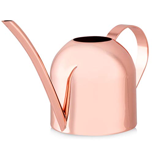 Product Cover Smouldr Mini Plant Watering Can Indoor: Rose Gold Small Watering Can Helps You Water Tiny House Plants, Succulents, Bonsai or Herb Gardens - Steel Plant Waterer for Miniature Flower Pots - 15 Ounces