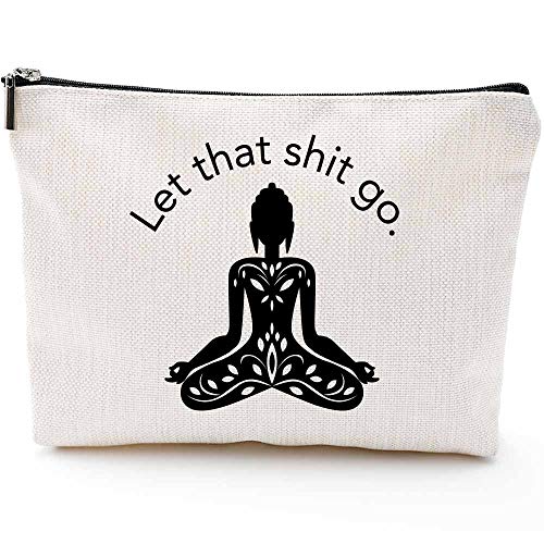 Product Cover Yoga Gifts, Let That Go,Funny Yoga Gifts,Makeup bag,Storage bag - Zen Gift- Motivational Yoga Gifts for Women