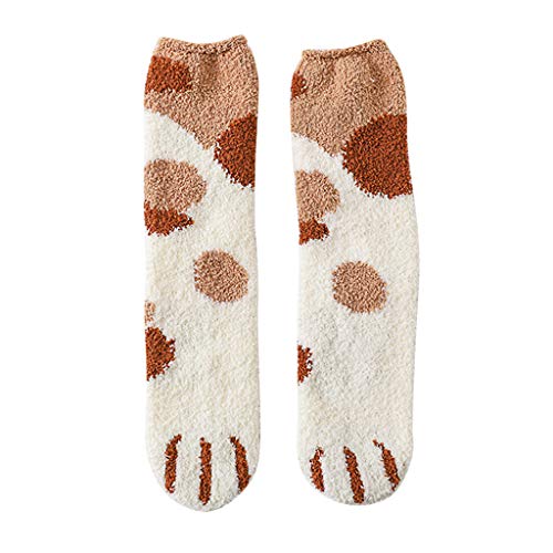 Product Cover 1 Pairs Women Fuzzy Fluffy Cozy Slipper Socks Winter Warm Plush Home Lovely Cat Claw Soft Sleeping Socks