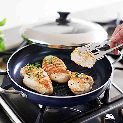 Product Cover Blue Diamond Grill Genie Pan - Ceramic Nonstick 11-Inch Covered in Blue