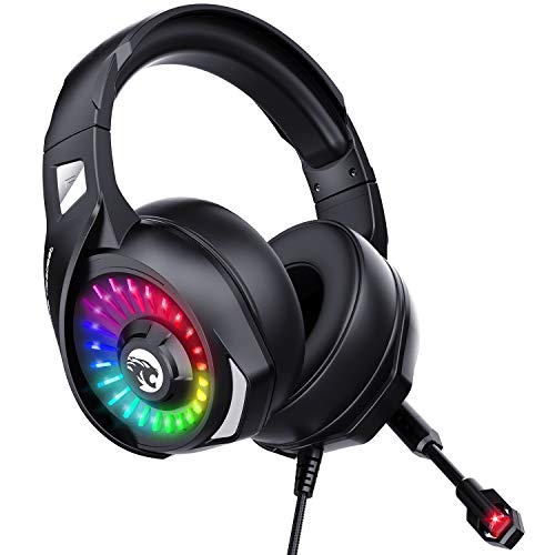 Product Cover ZIUMIER Gaming Headset with Microphone, PS4 Headset Xbox One Headset with RGB Light, Wired PC Headset with 7.1 Stereo Surround Sound, Over-Ear Headphones for PC, PS4, Xbox One, Laptop