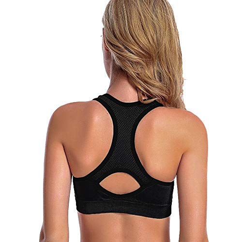 Product Cover Racerback Sports Bras for Women-Wireless Padded high Impact Yoga Workout Tops
