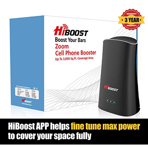 Product Cover HiBoost Cell Signal Booster for Home and Office Signal Extender Cellular Booster Signal Amplifier Supports up to 3,000 SQ. FT Compatible with AT&T, T-Mobile, Verizon, Sprint, and US Cellular