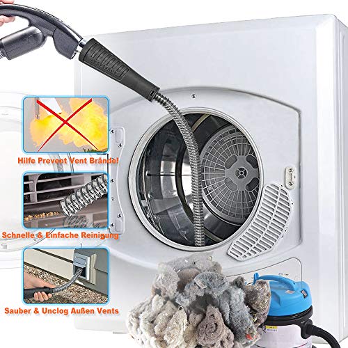 Product Cover PetOde Dryer Vent Cleaner Kit Dryer Vent Vacuum Attachment Lint Remover Power Washer and Dryer Vent Vacuum Hose Dryer Vent Cleaning Kit Fast Remove Lint 