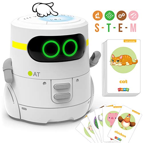 Product Cover GILOBABY Robot Toy for Kids, STEM Learning Educational Toys Touch Sensor Smart Robotics with Singing, Dancing, Repeating,Voice Recording and Interactive Games with 20 Animals Cards for Kids Age 3+