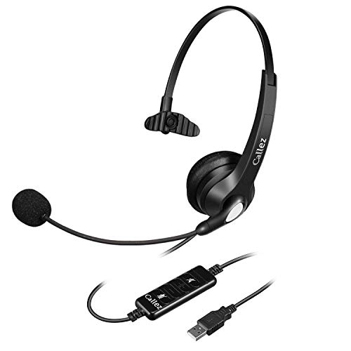 Product Cover Pro USB Headsets Mono for Business UC Skype Lync SoftPhone Call Center, Callez Corded Wideband Headset with N/C Mic and Easy Controls, Crystal-Clear Calls, All-Day Wearing Comfort C500U1