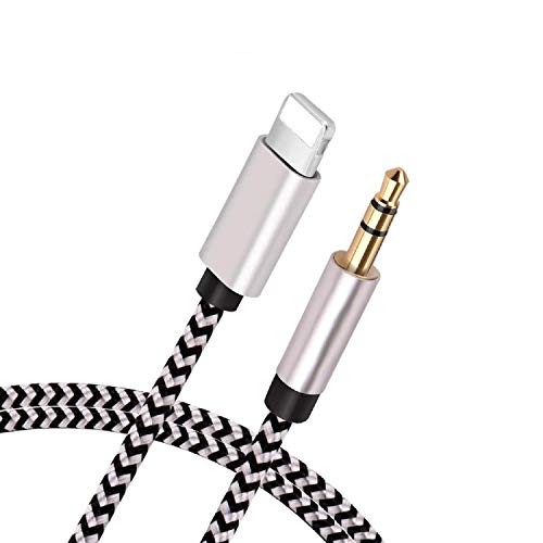 Product Cover [Apple MFi Certified] iPhone to 3.5mm Car AUX Stereo Audio Adapter, Lightning to 3.5mm Nylon AUX Cable for iPhone 11/11 Pro/XS/XR/X 8 7 to Car Stereo or Speaker or Headphone, Support iOS 13 (3.3ft/1M)