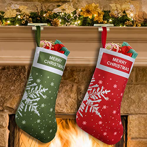 Product Cover EasyAcc Christmas Stockings Personalized Large Size Classic Fireplace Stockings Adorable Felt Materials Stocks for Child Treats Toys Family Holiday Xmas Cheer Party New Year Decor Gifts - Snowflake