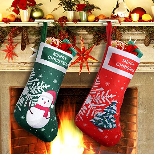 Product Cover EasyAcc Christmas Stockings Personalized Large Size Classic Fireplace Stockings Adorable Felt Materials Stocks for Child Treats Toys Family Holiday Xmas Cheer Party New Year Decor Gifts - Xmas Tree
