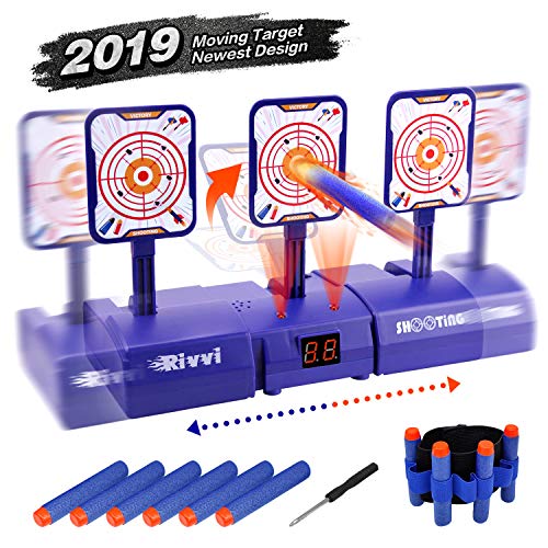 Product Cover Rivvi Moving Target Compatible for Nerf-Targets-for-Shooting for Kids, 2019 Upgrade Auto Reset Digital Target Accessories Compatible for Nerf-Guns-for-Boys Zombie Rival Sniper Strike Mega Elite Gifts